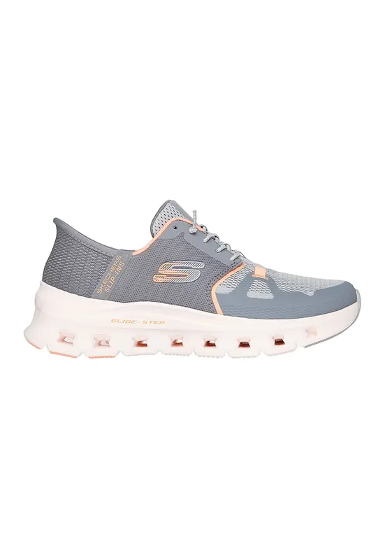 Pantofi sport slip-ins Glide Step Pro cu detaliu logo - Gri/Portocaliu