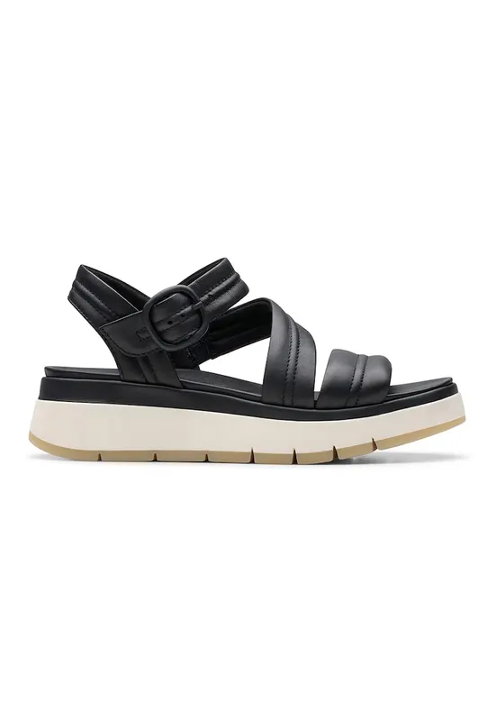 Sandale de piele cu platforma Tuscan - Negru