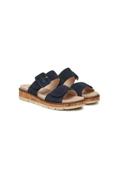 Slapi dama - 9-27206-44 - Piele naturala - Bleumarin