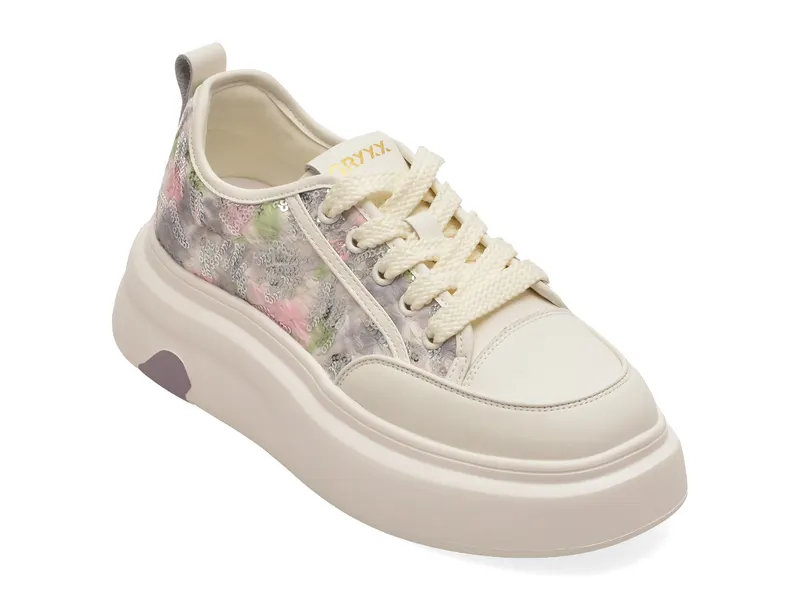 Pantofi sport albi, 25388, din material textil