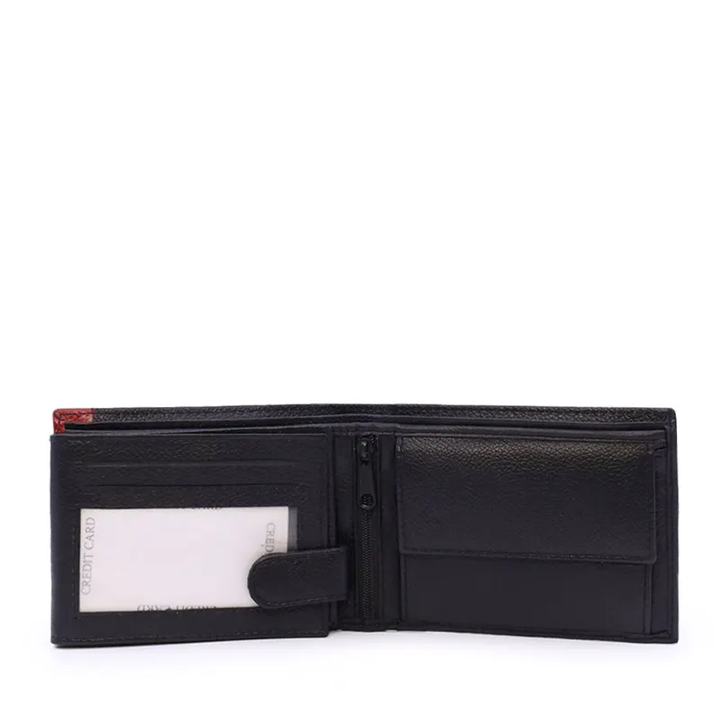 Portmoneu bărbați negru cu roșu din piele 263BPU3270WN — imaginea 2