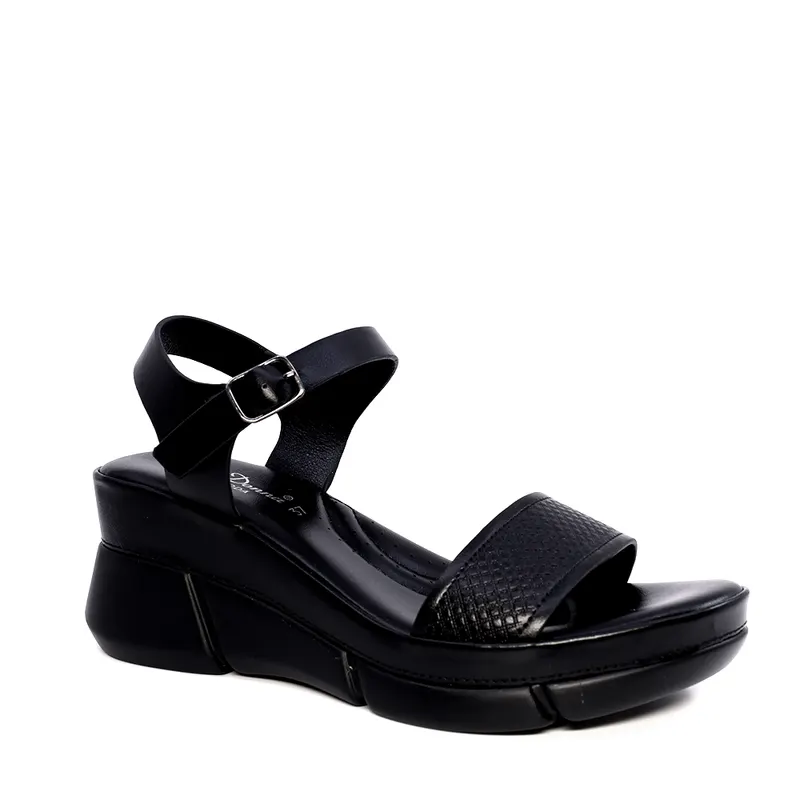 Sandale femei Solo Donna negre din sintetic cu platformă 2549ds8713n — imaginea 2