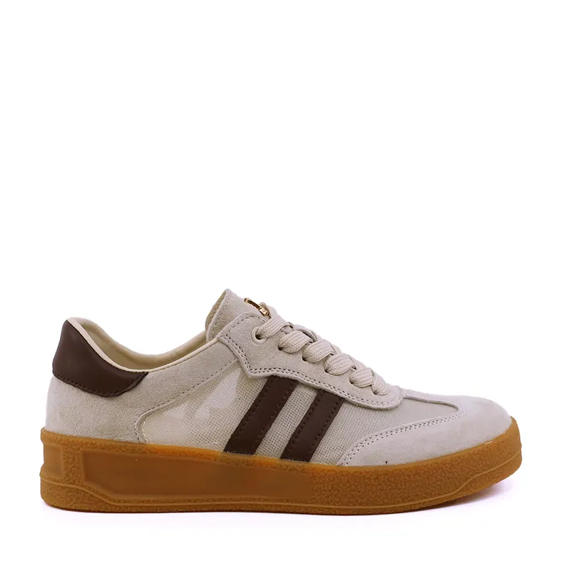 Sneakers femei Luca di Gioia bej din piele întorsă și textil 1291DPF7100VBE
