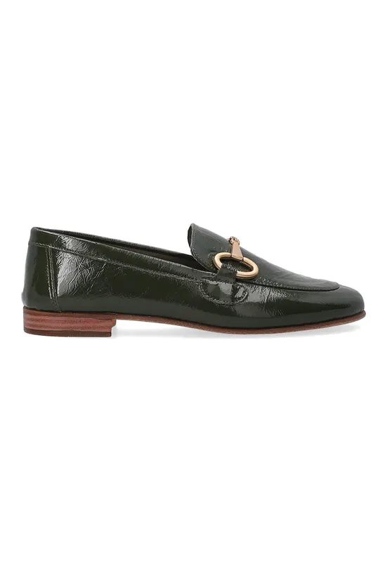 Pantofi loafer din piele lacuita - cu decoratiune metalica