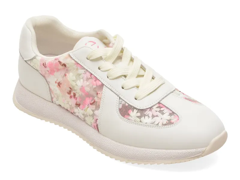 Pantofi sport EPICA albi, 6159290, din material textil si piele naturala