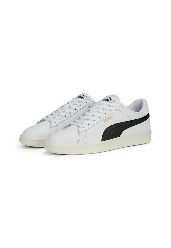 Pantofi sport Smash 3.0 de piele ecologica si piele - Negru/Alb murdar