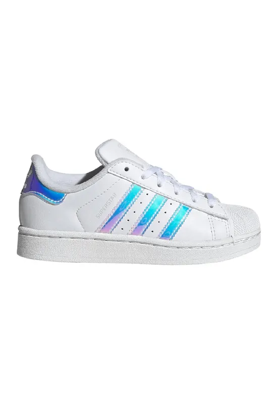 Pantofi sport cu detalii cu model holografic Superstar II - Alb optic/Albastru deschis
