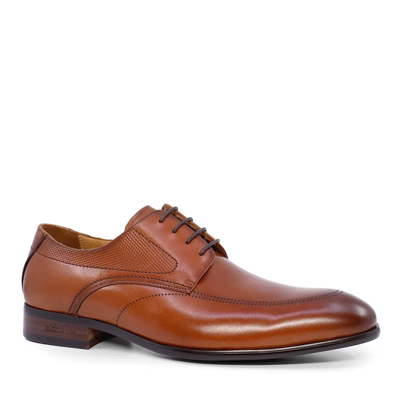 Pantofi derby bărbați Enzo Bertini maro din piele 1787BP2068CO — imaginea 2