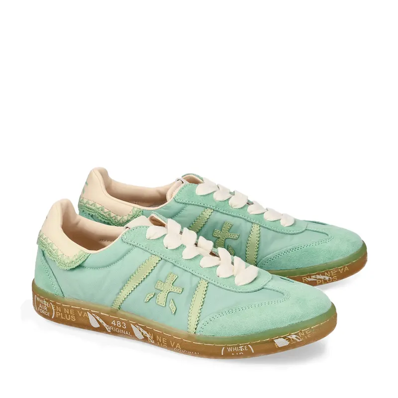 Sneakers femei Premiata Bonnie D turcoaz din piele și textil 1699DP7352VTU — imaginea 2