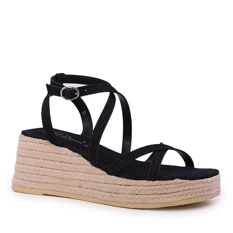 Sandale cu platformă femei Solo Donna negre 2549DS8620JN — imaginea 2