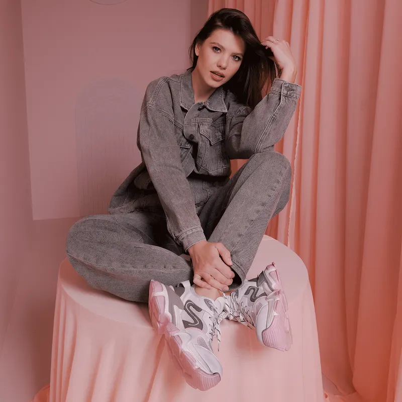 Sneaker femei Enzo Bertini alb cu roz din piele și textil 3861dp269aro — imaginea 2