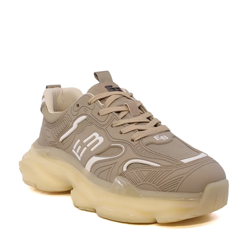 Sneaker bărbați Enzo Bertini taupe din piele și textil 3661BP595TA — imaginea 2