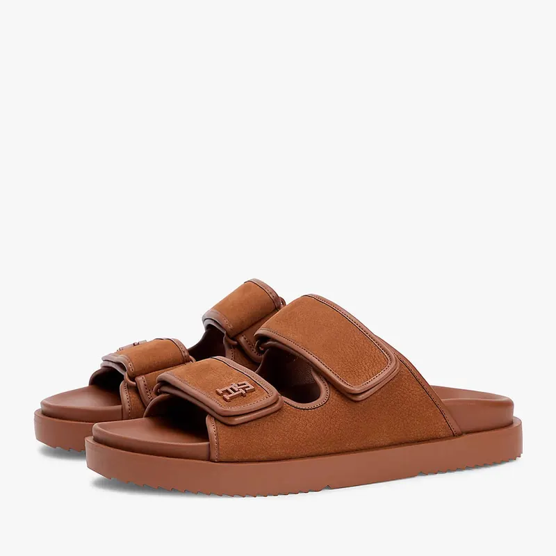 Saboți femei Tommy Hilfiger maro din piele 3411DST9298CO — imaginea 2