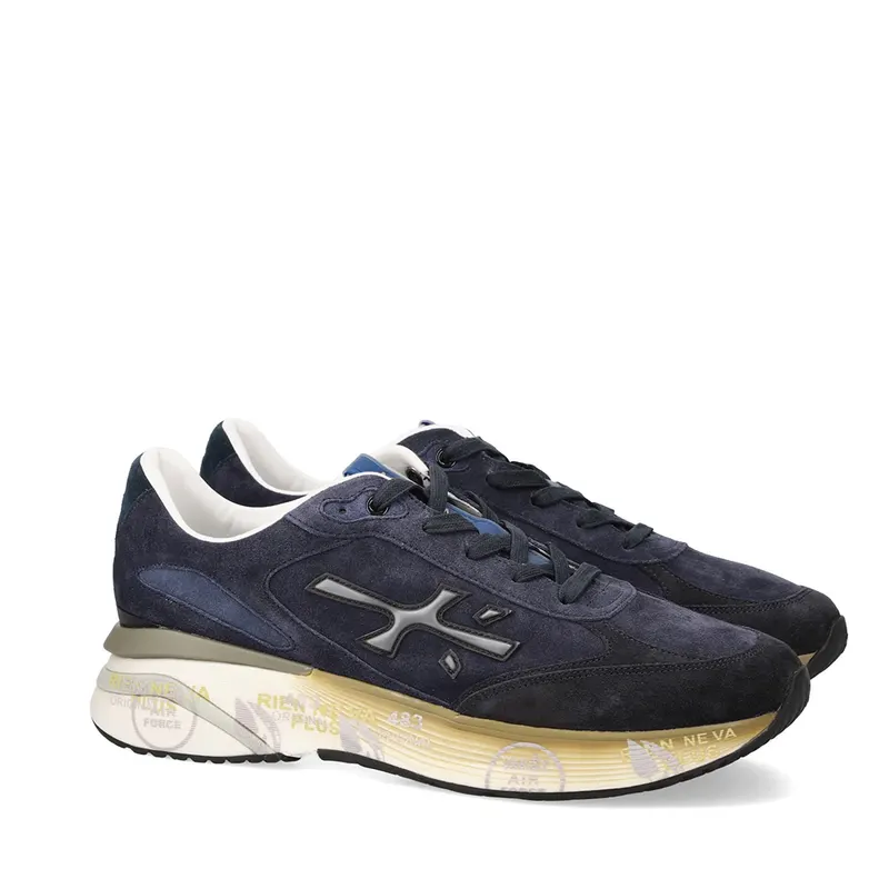 Sneakers bărbați Premiata Moe Run bleumarin din piele întoars 1692BP7776VBL — imaginea 2