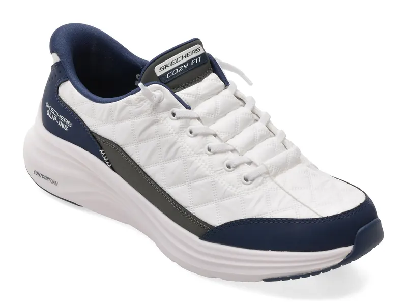 Pantofi sport SKECHERS albi, CONTOUR FOAM , din material textil