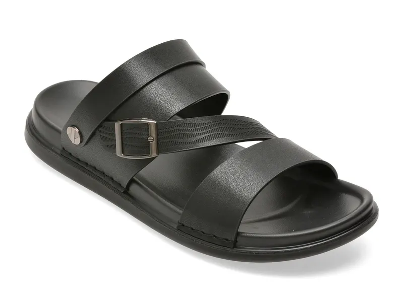 Sandale negre, 6683, din piele ecologica