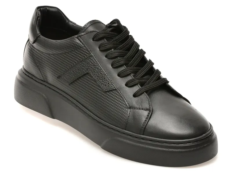 Pantofi sport LOST negri, LST117, din piele naturala
