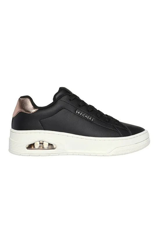 Pantofi sport de piele ecologica Uno Court - Negru/Auriu rose