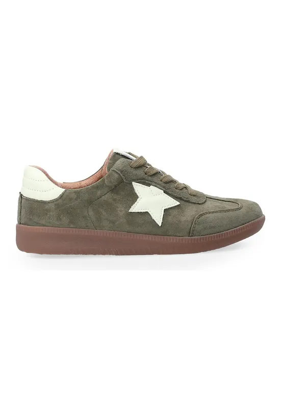 Pantofi sport din piele intoarsa cu detaliu cu stea - Verde