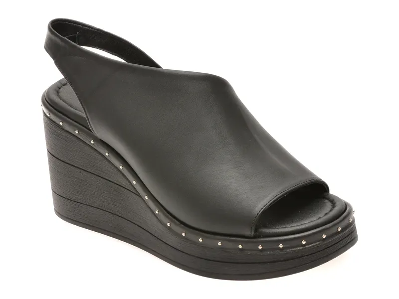 Sandale negre, 1914289, din piele naturala