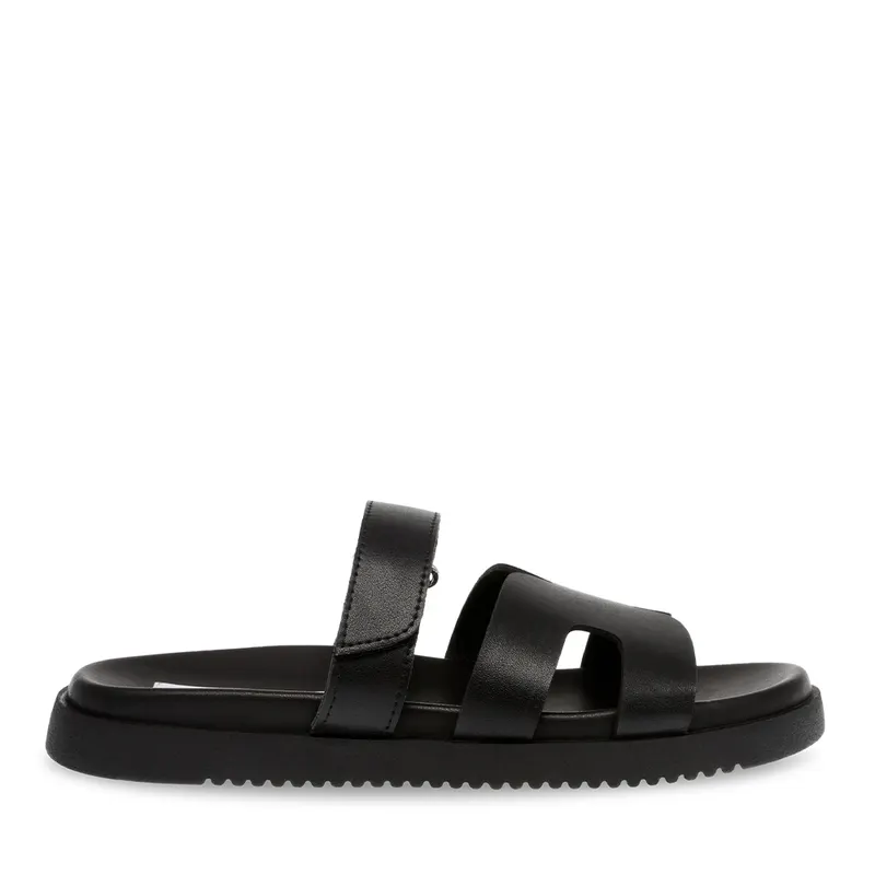 Saboți bărbați Steve Madden negri din piele 1479BSTMANUN