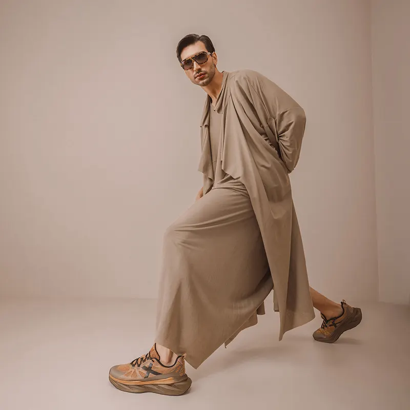 Sneakers bărbați Thezeus maro din material textil 2491BPS30135M — imaginea 2