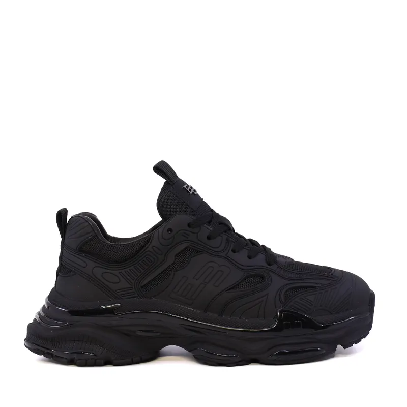 Sneaker bărbați Enzo Bertini negri din piele și textil 3661BP595NN