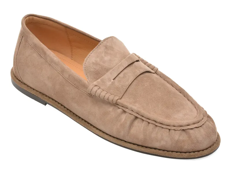 Mocasini EPICA gri, 5C285, din piele intoarsa