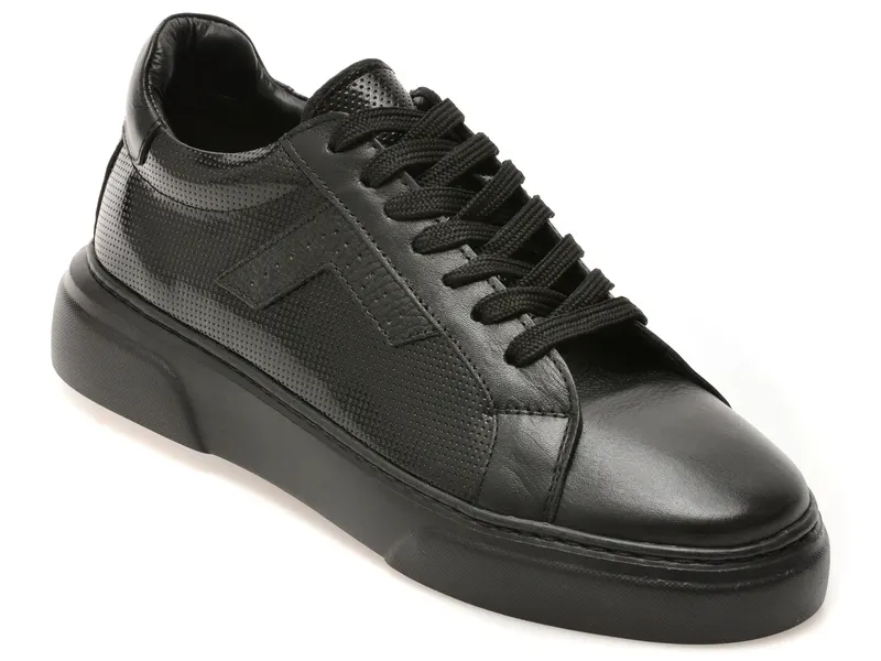 Pantofi sport LOST negri, LST122, din piele naturala
