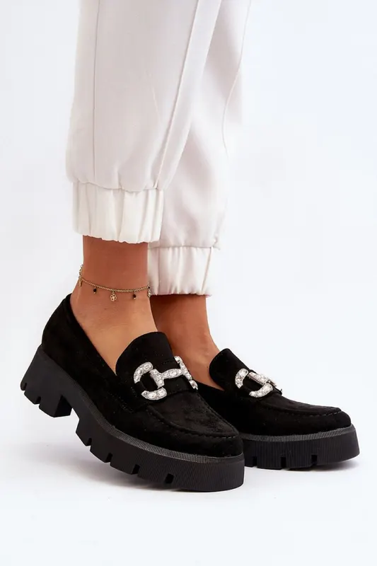 Mocasini DAMA din PIELE ECOLOGICA INTOARSA CU PIETRE STRALUCITOARE CRL0974 CULOARE: Bordo