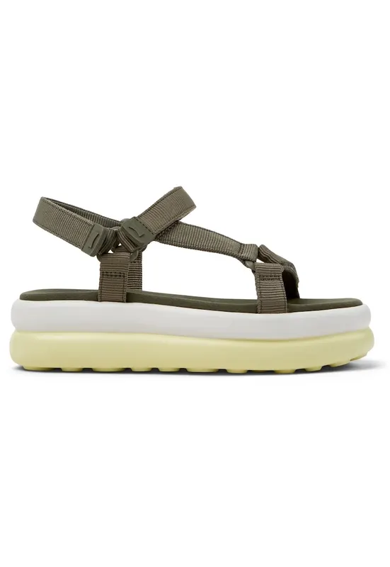 Sandale cu talpa flatform si aplicatii florale Pelotas - Verde