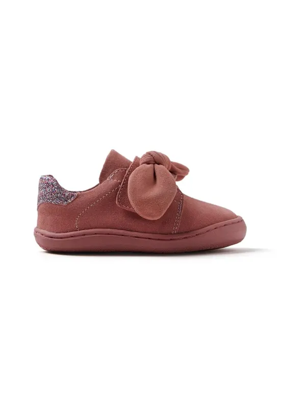 Pantofi sport de piele intoarsa cu aplicatie funda - Roz