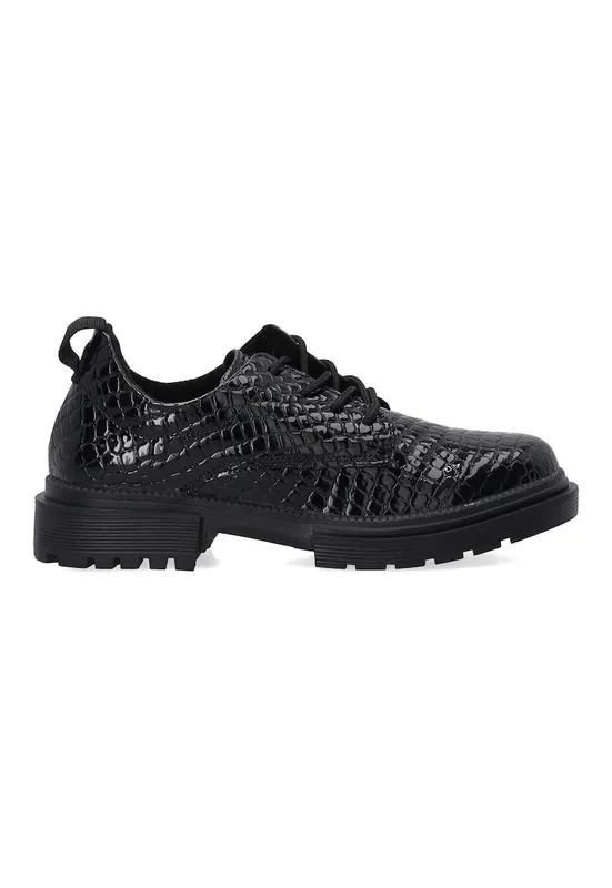 Pantofi de dama din piele cu aspect de crocodil
