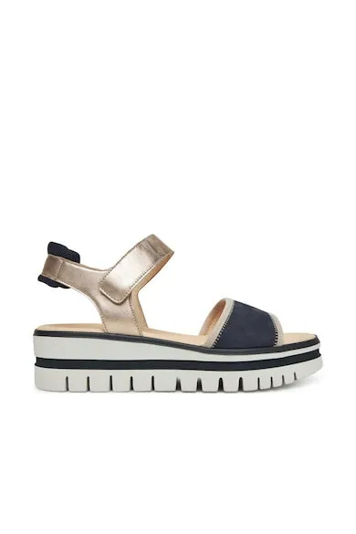 Sandale dama - 64.629.16 - Piele naturala - 39 EU - Bleumarin/Auriu - Auriu/Bleumarin