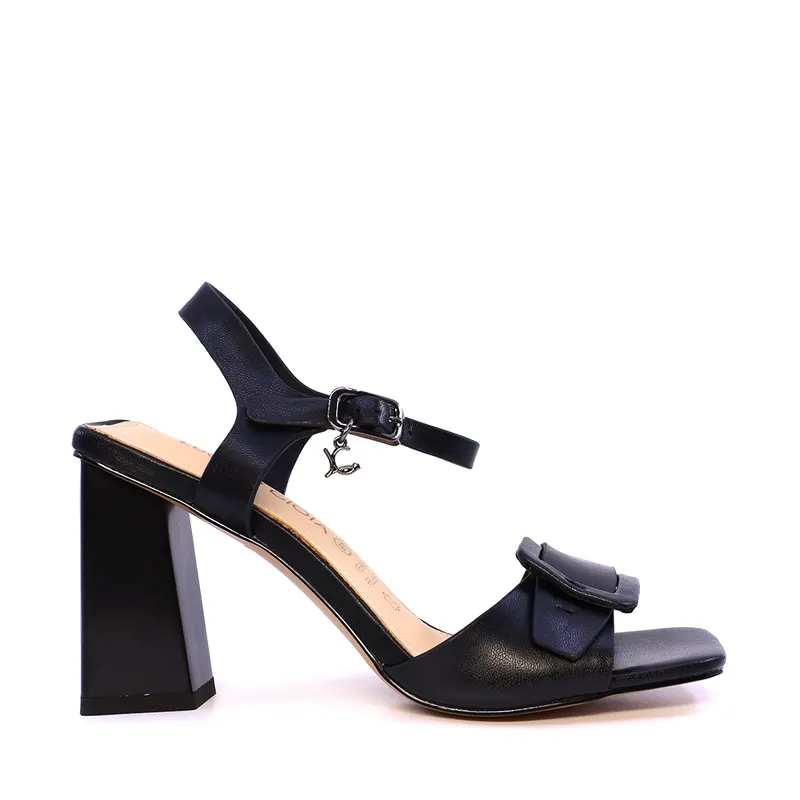Sandale cu toc femei Luca di Gioia negre din piele 1269DS7461N