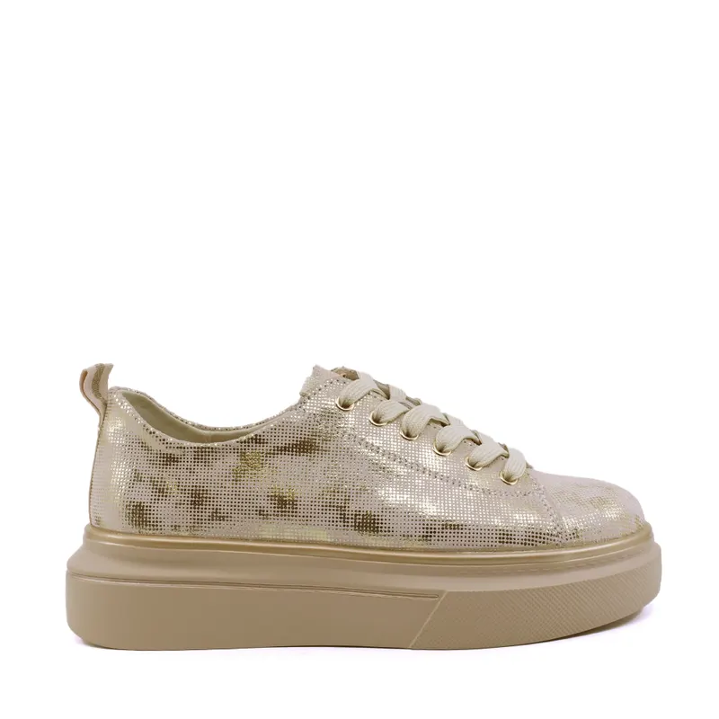 Sneakers femei Luca di Gioia aurii din piele 1291DP102AU