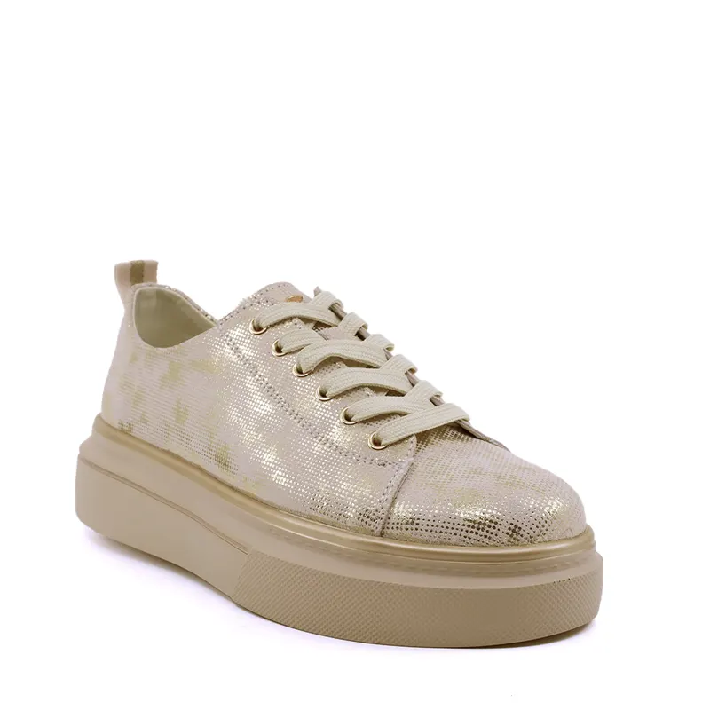 Sneakers femei Luca di Gioia aurii din piele 1291DP102AU — imaginea 2