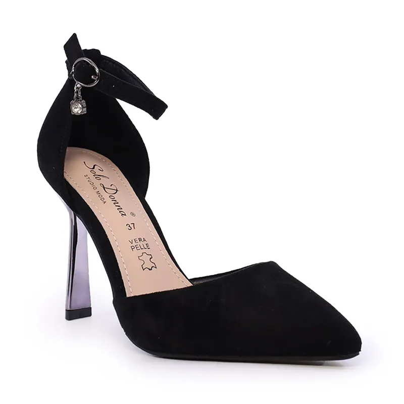 Pantofi stiletto decupați femei Solo Donna negri 1161DD7510VN — imaginea 2
