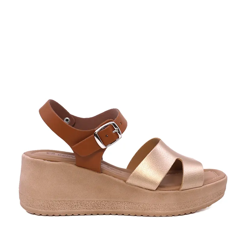 Sandale cu platformă femei aurii 2611ds0070pl
