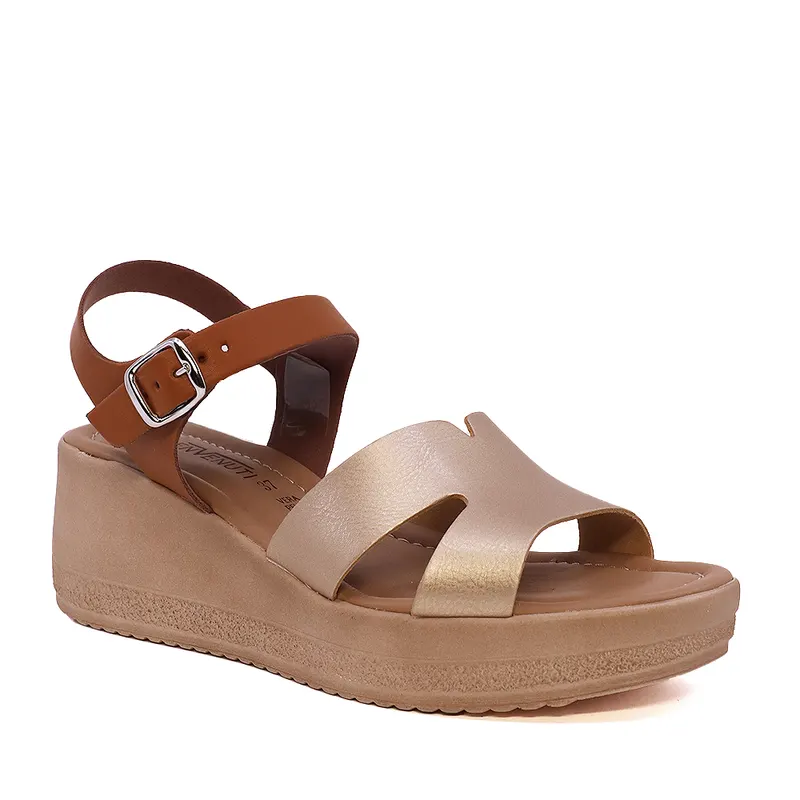 Sandale cu platformă femei aurii 2611ds0070pl — imaginea 2