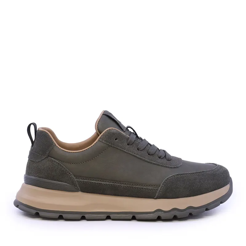 Sneakers ușori bărbați Luca di Gioia verzi din piele 3912BP086V