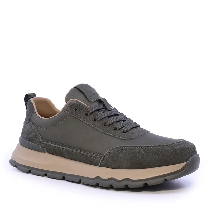 Sneakers ușori bărbați Luca di Gioia verzi din piele 3912BP086V — imaginea 2