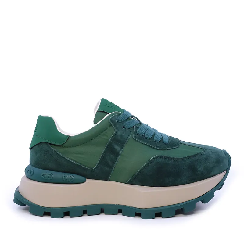 Sneakers femei Enzo Bertini verzi din piele și textil 2132DP072VV