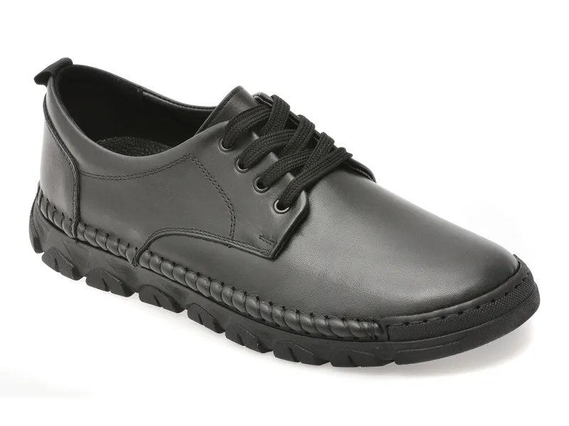 Pantofi negri, DD1106, din piele naturala