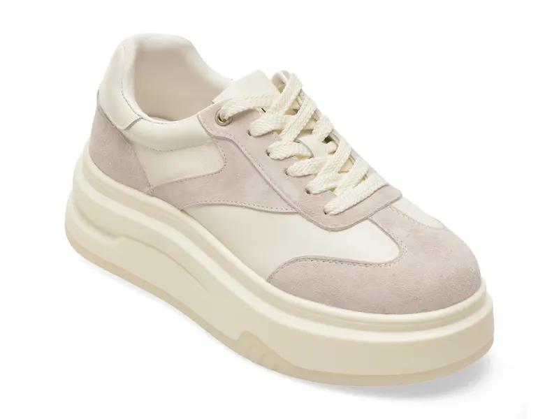 Pantofi sport EPICA albi, 258812, din piele naturala