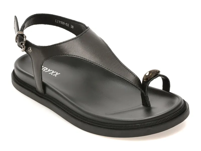 Sandale GRYXX negre, 1186, din piele naturala