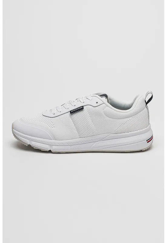 Pantofi sport de material textil cu logo - Alb