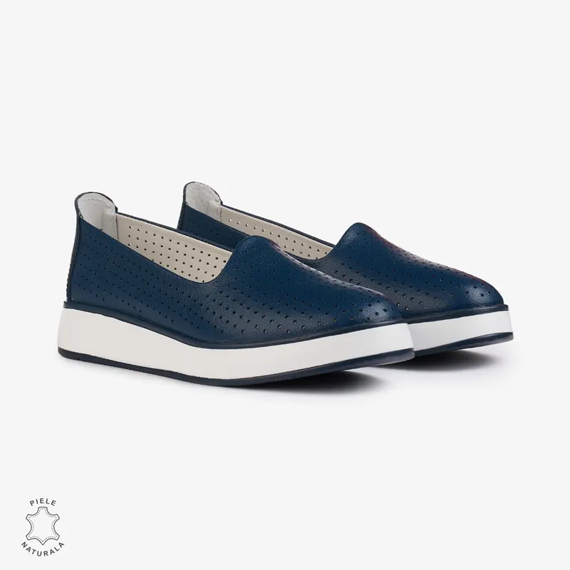 BALERINI Dama Piele Naturala PERFORATA CRL1006 Culoare: BLEUMARIN