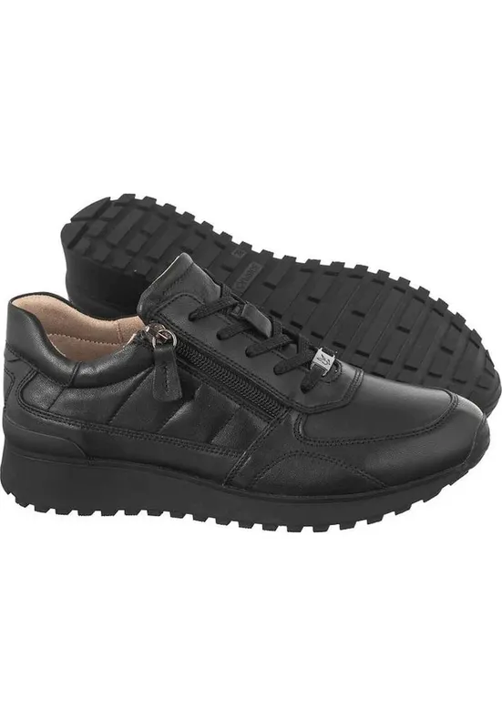 Tenisi dama 9-23701-41-03F - Piele naturala - Negru
