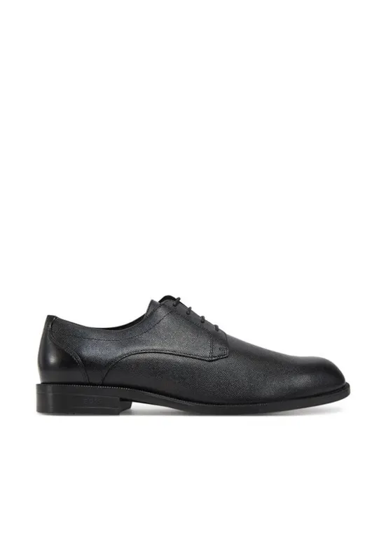 Pantofi barbatesti - piele naturala - negru - inchidere cu sireturi -